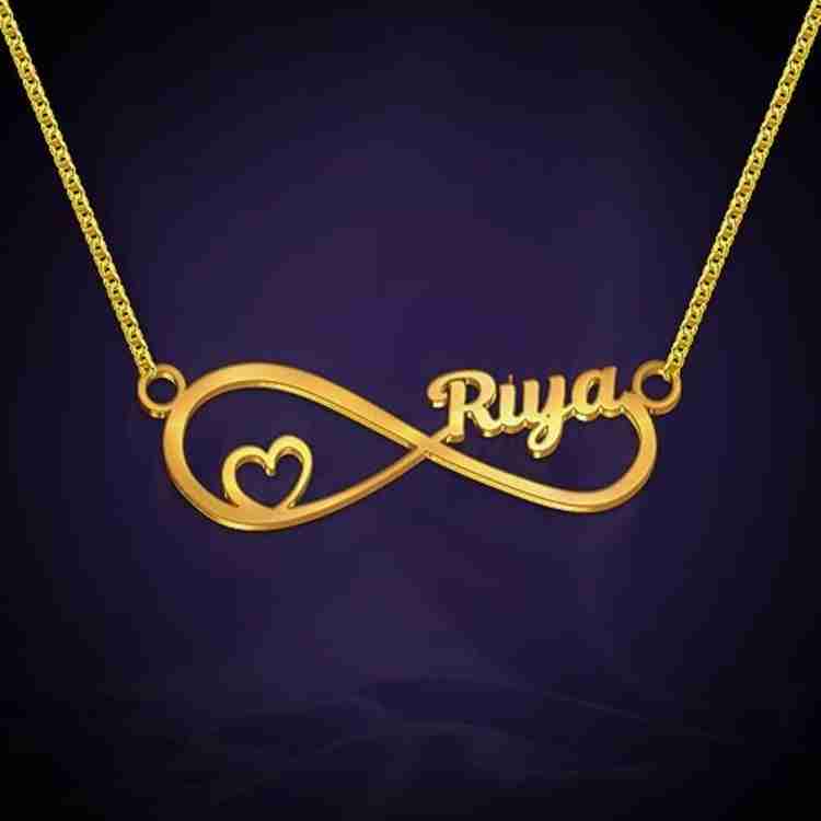 Idiotic World Customized RIYA Infinity Name Gold plated Brass