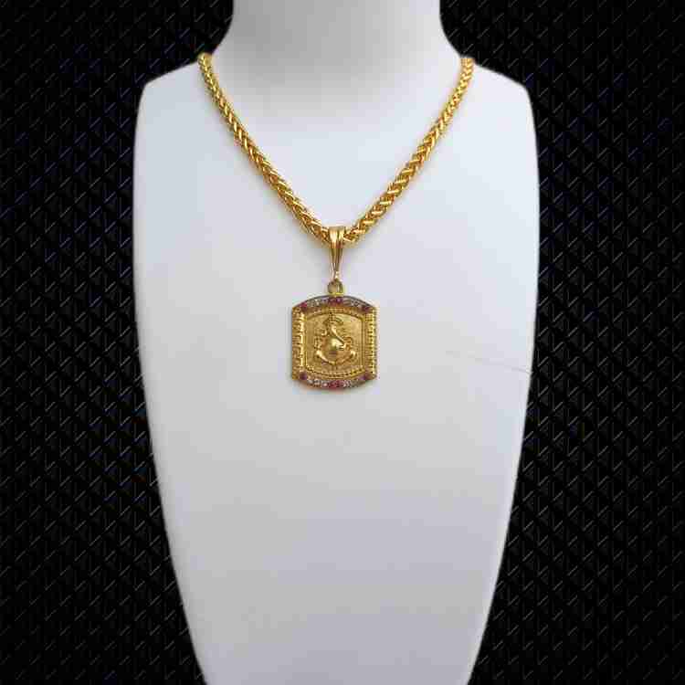 D D FASHION Ganpati pandal Locket with Chain for mens and boys Gold plated Alloy Pendant Set Price in India Buy D D FASHION Ganpati pandal Locket with Chain for mens and