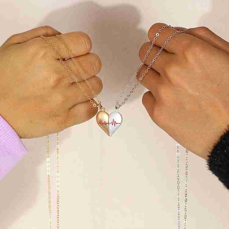 Necklace for girlfriend and boyfriend half hearts store