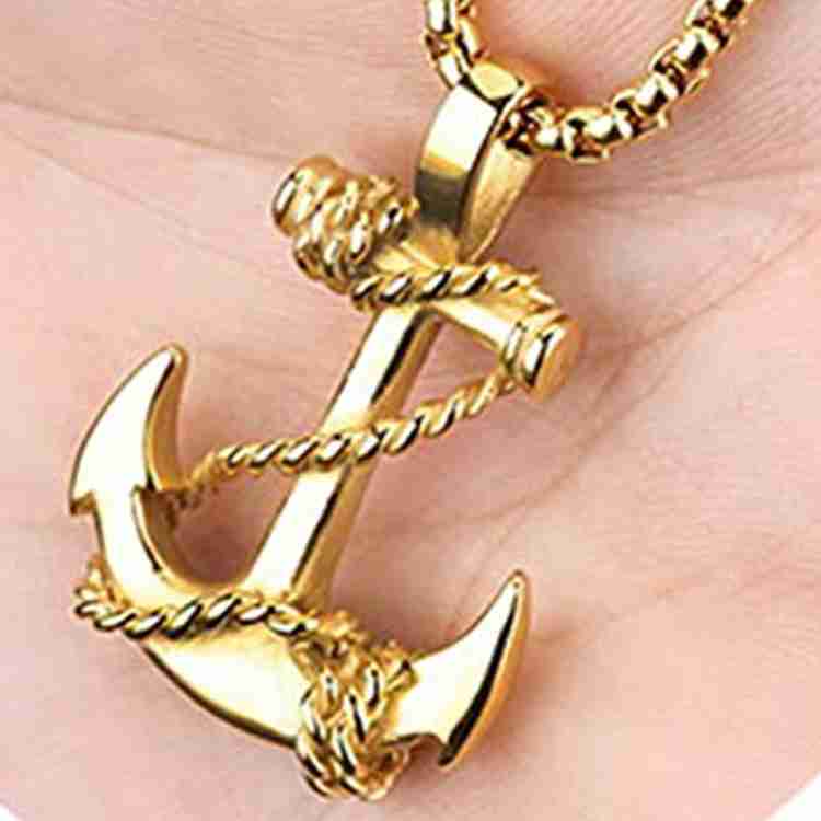 Gold navy hot sale anchor pendant