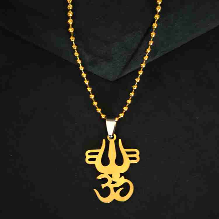 Shiv Jagdamba Religious Lord Shiva Om Trishul Shivling Locket