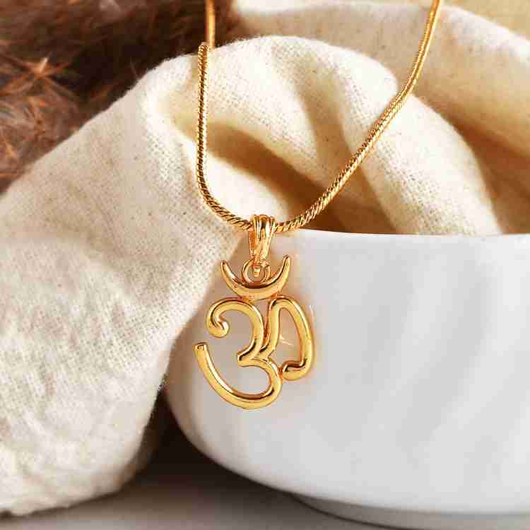 NAVYA ART Om Pendant Locket with Gold Plated Brass Chain For Boys Girls Women Men Gold plated Brass Pendant Set Price in India Buy NAVYA ART Om Pendant Locket with Gold Plated