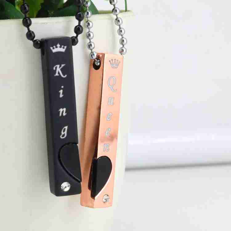 Love And Promise Black And Rose Gold 3D Vertical Bar King Queen