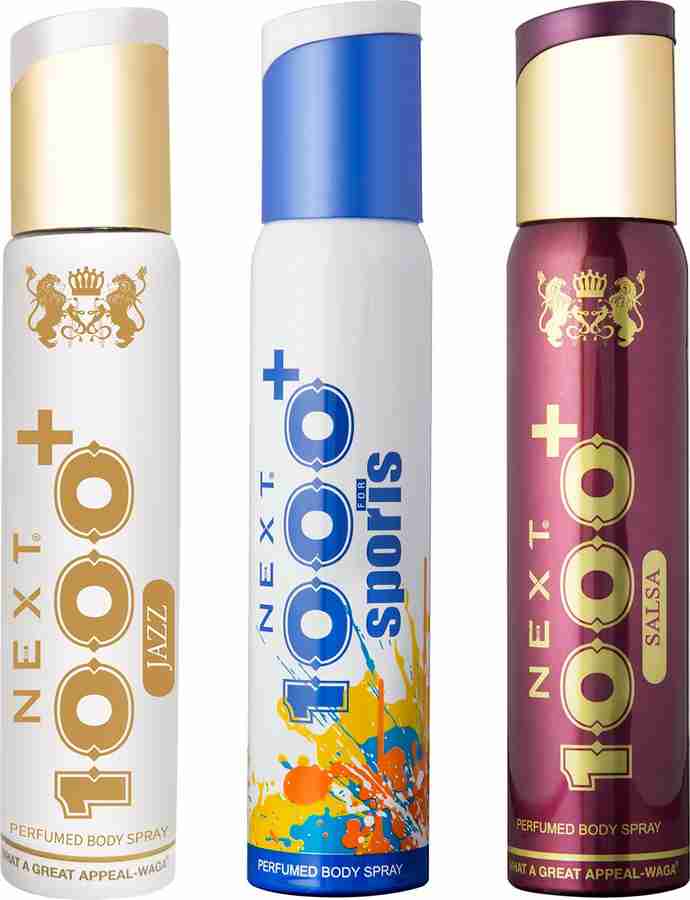 Buy NEXT 1000 JAZZ 1000 SPORTS 1000 SALSA BODY SPRAY Eau de