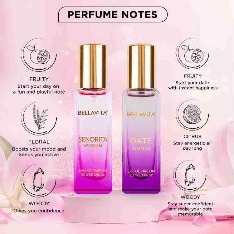 Buy Bellavita DATE perfume SENORITA perfume combo 2X20ML With Fruity Woody Notes Eau de Parfum 40 ml Online In India Flipkart