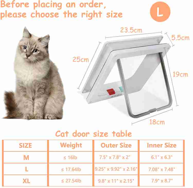 STHIRA Cat Door 4 Way Locking Pet Door for Small Cat Dog Indoor Pet House Door Flap White Basket Pet Carrier Price in India Buy STHIRA Cat Door 4 Way Locking