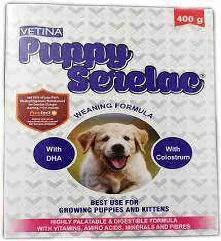 VETINA Puppy Serelac Weaning Formula for growing puppies kittens 400g Vanilla 0.4 kg Dry Young Dog Cat Food Price in India Buy VETINA Puppy Serelac Weaning Formula for growing