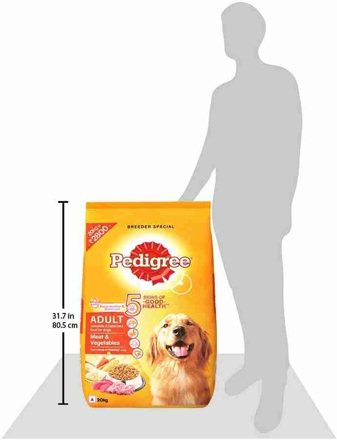 PEDIGREE Adult Meat Vegetable 20 kg Dry Adult Dog Food Price in
