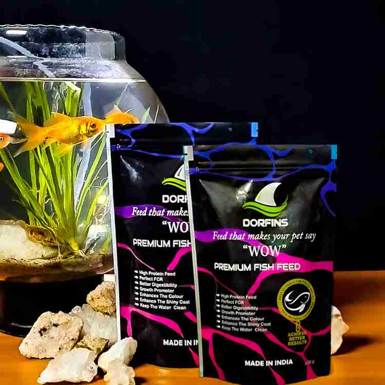 DORFINS PREMIUM FISH FOOD best for discuss and all EXOTIC fish. combo pack of 2. 200g. Tuna 0.2 kg 2x0.1 kg Dry New Born Senior Young Fish Food Price in India