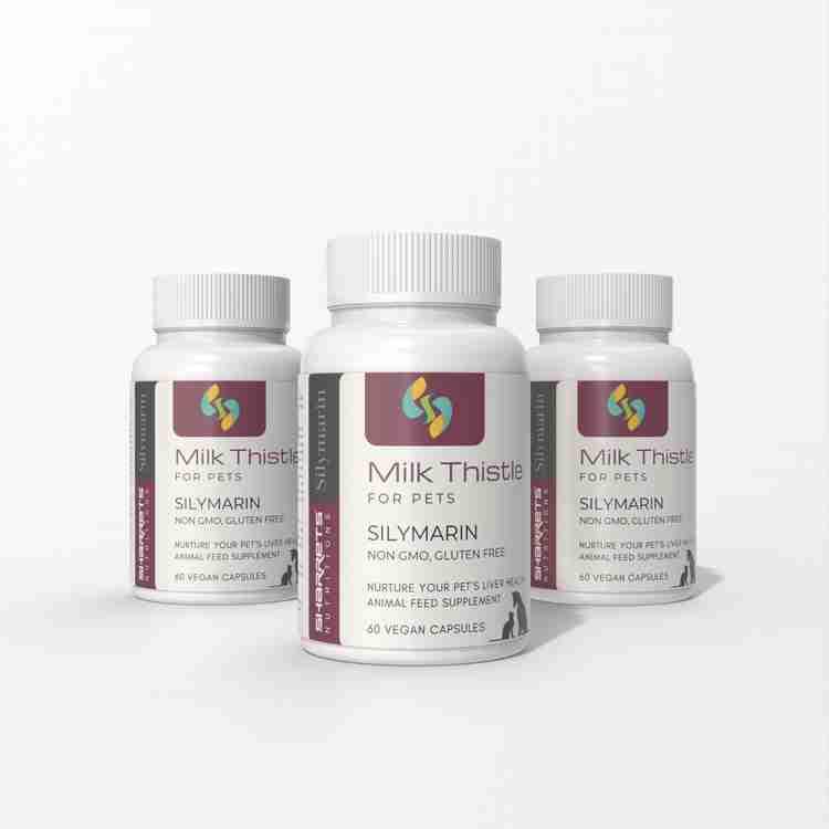 SHARRETS Milk Thistle for Dogs Cats 3 x 60 Veggie Capsules Liver Support Supplement Silymarin Cat Dog Liver Cleanse Pet Health Supplements Price in India Buy SHARRETS