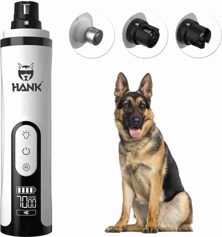 Hank Dog Nail Grinder LCD Display 2 LED Lights 3 Speed Modes Dog Nail Trimmer Grinder Nail Clipper