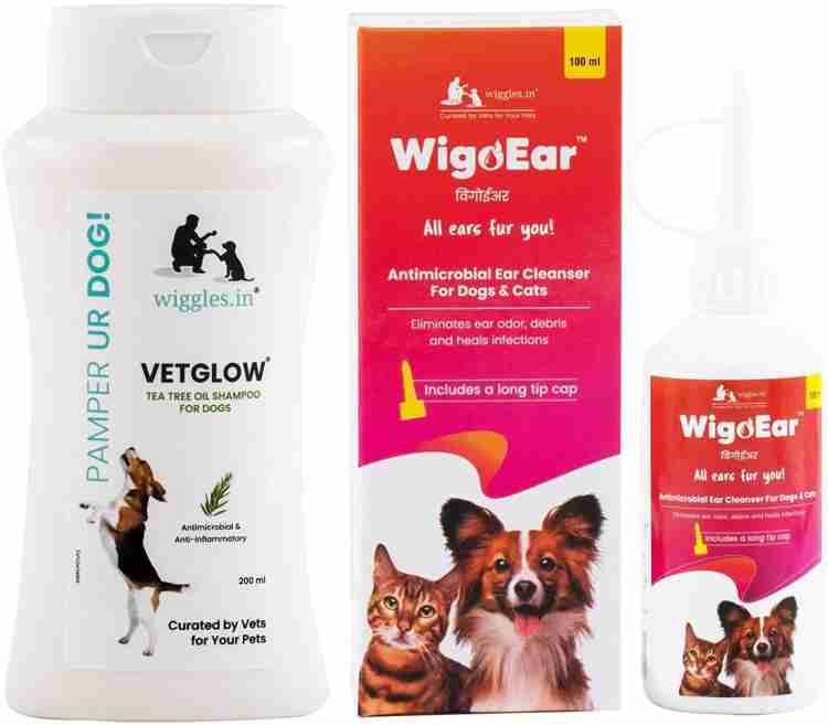 Wiggles Dog Shampoo Dog Ear Cleaner Cleaning Solution 200ml 100ml 2 Pack Flea and Tick Tea Tree Oil Dog Shampoo Price in India Buy Wiggles Dog Shampoo Dog Ear