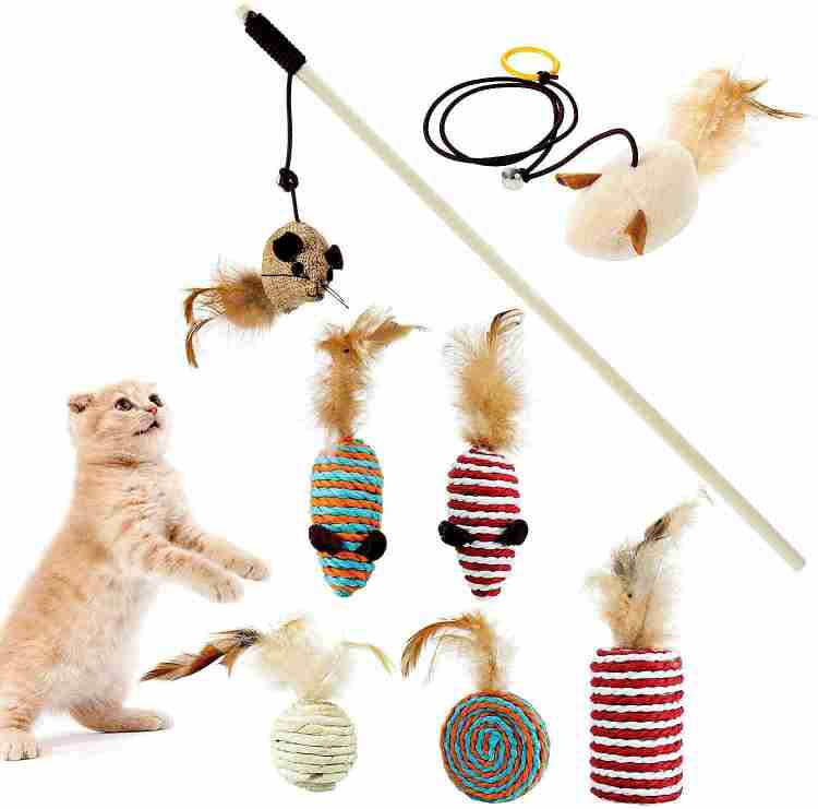 Cat toy stick with hot sale ball