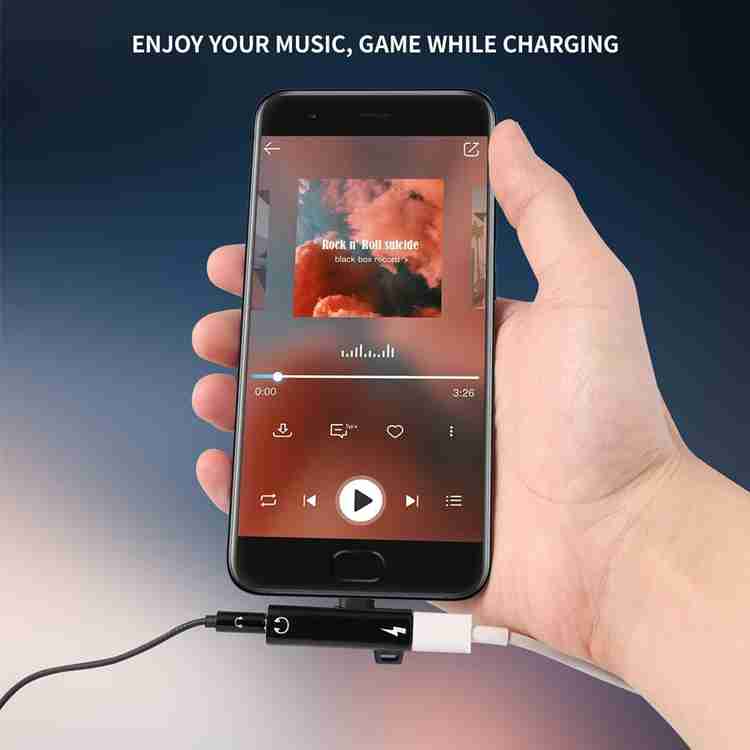 TECHYSPOT 2 in 1 USB Type C to 3.5mm Aux Headphone Audio Adapter