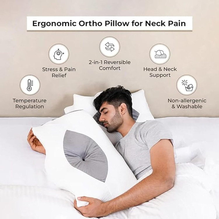 RELAX COMPANY Ergonomic Ortho Pillow for Neck Pain Memory Foam Geometric  Orthopaedic Pillow Pack of 1 - Buy RELAX COMPANY Ergonomic Ortho Pillow for Neck  Pain Memory Foam Geometric Orthopaedic Pillow Pack