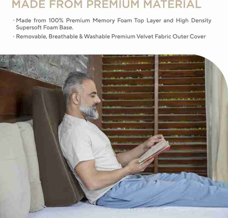 FOVERA 26 x 24 x 11 Inches Multi Purpose Bed Wedge Pillow with Memory Foam Top Memory Foam Solid Orthopaedic Pillow Pack of 1 Buy FOVERA 26