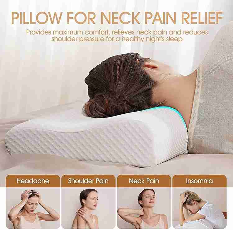 EVAGROW PLUS Pillow Support For Pain Relief Snoring Insomnia Headache Neck Pain Shoulder Pain Memory Foam Solid Orthopaedic Pillow Pack of 1 Buy EVAGROW PLUS Pillow Support For Pain Relief Snoring Ins...