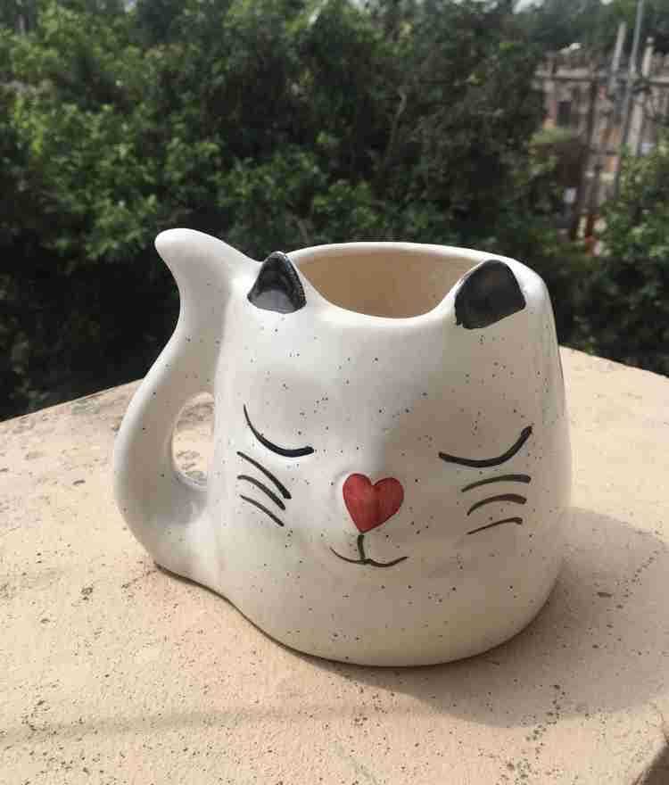 Large ceramic cat planter pot || face planter | handmade planter | animal decor planter | flower pot ceramic | gardening 2024 gift | cat gift