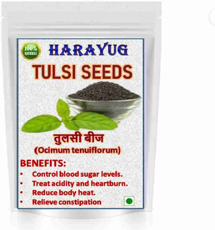 HARAYUG EDIBLE BEEJ TULSI BASIL SEEDS TULSI SEEDS TUKHME