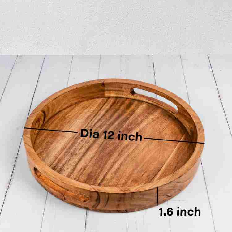 Food Tray,Wood Serving Tray Round Wood Tray Wood Serving Tray
