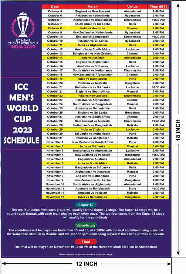 icc-men-s-world-cup-2023-schedule-paper-print-sports-posters-in-india-buy-art-film-design-movie-music-nature-and-educational-paintings-wallpapers-at-flipkart-com
