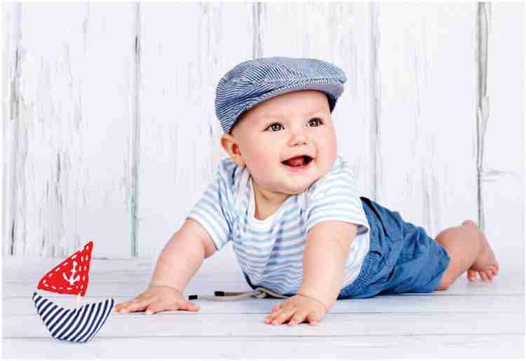 Smiling Cute Boy Baby Is Lying Down On Floor Wearing White Blue Dress And Cap Girls Cute Baby Posters Baby Girl Boy Poster Smiling Baby Poster Poster for Pregnant