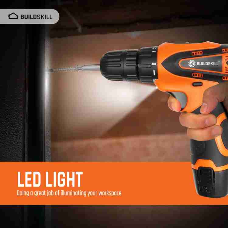BUILDSKILL 12V Li ion Cordless Drill with Reversible Function