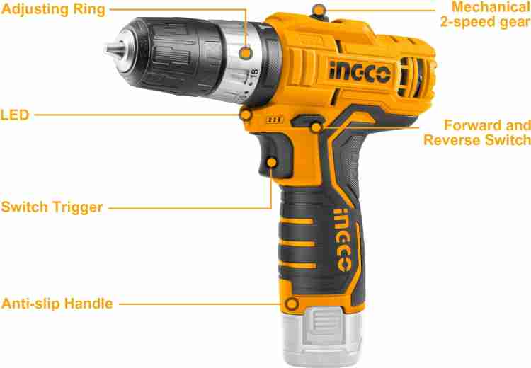 Ingco outlet drill 12v