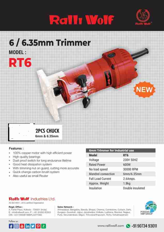 Ralli Wolf Ralli Wolf 6 6.35mm Professional Trimmer machine Heavy
