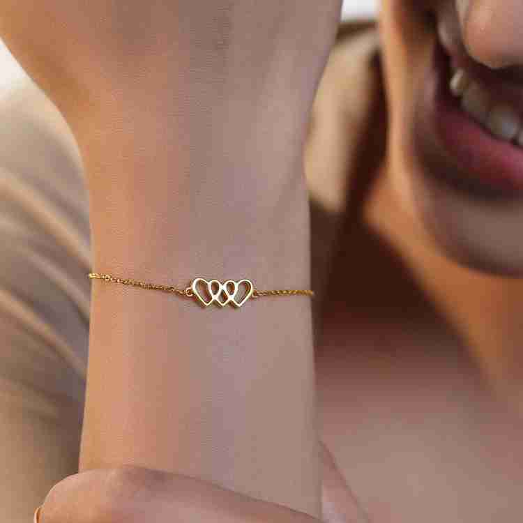 Candere by Kalyan Jewellers Heart Shape Bracelet for Women Yellow Gold 18kt Bracelet Price in India Buy Candere by Kalyan Jewellers Heart Shape Bracelet for Women Yellow Gold 18kt Bracelet online