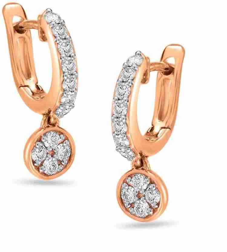 Tanishq diamond 2024 hoop earrings