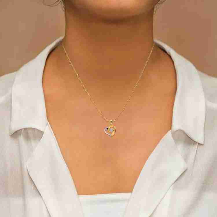 Candere by Kalyan Jewellers Heart Shape SI IJ Diamond Pendant For Women 14kt Yellow Gold Pendant Price in India Buy Candere by Kalyan Jewellers Heart Shape SI IJ Diamond Pendant For
