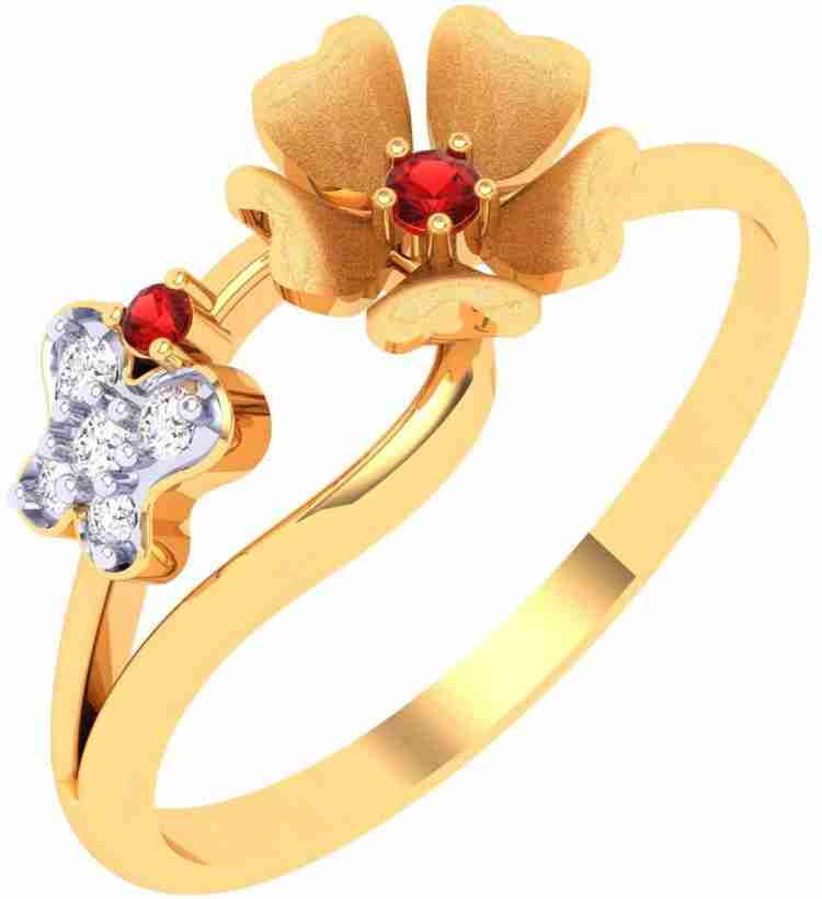 PC Chandra Jewellers Floral Design 14kt Yellow Gold ring Price in