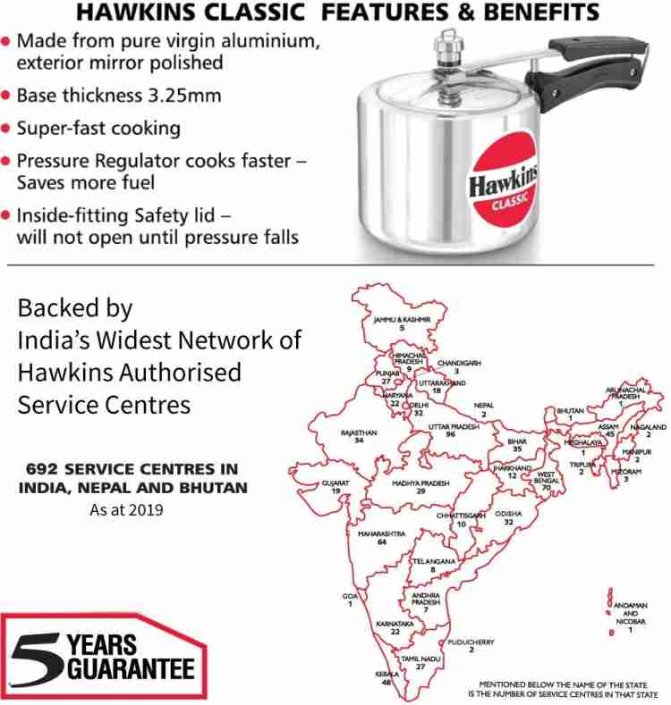 Hawkins classic 3 litre pressure cooker sale