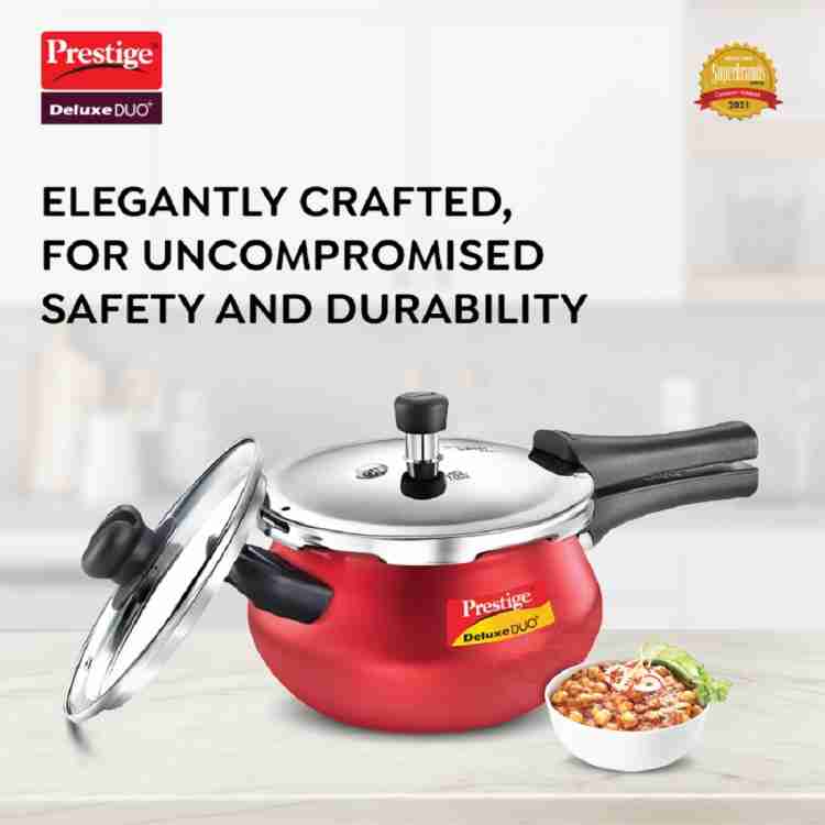 Prestige Deluxe Duo Plus 3.3 L Outer Lid Induction Bottom Pressure Cooker Price in India Buy Prestige Deluxe Duo Plus 3.3 L Outer Lid Induction Bottom Pressure Cooker online at Flipkart