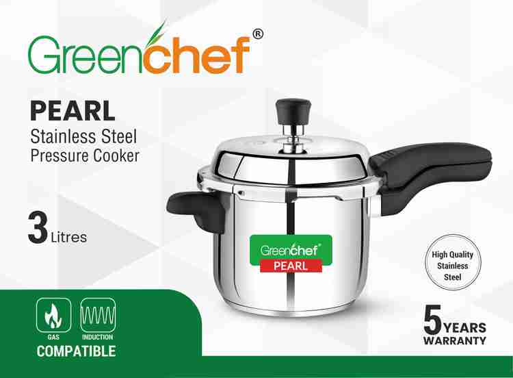 Greenchef Pearl 3 L Outer Lid Induction Bottom Pressure Cooker Price in India Buy Greenchef Pearl 3 L Outer Lid Induction Bottom Pressure Cooker online at Flipkart