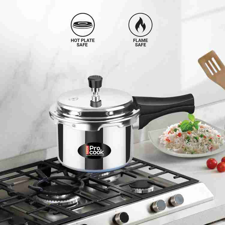MILTON Pro Cook Aluminium Non Induction Bottom Pressure Cooker With Outer Lid 3L Silver 3 L Outer Lid Pressure Cooker Price in India Buy MILTON Pro Cook Aluminium Non Induction Bottom Pressure