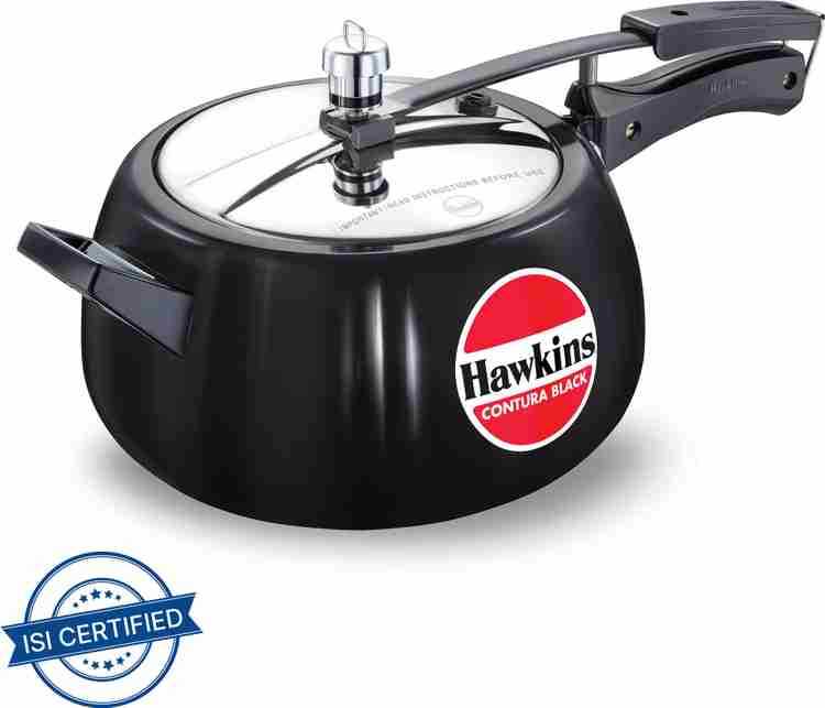 Hawkins Contura Black CB50 5 L Inner Lid Pressure Cooker Price in India Buy Hawkins Contura Black CB50 5 L Inner Lid Pressure Cooker online at Flipkart