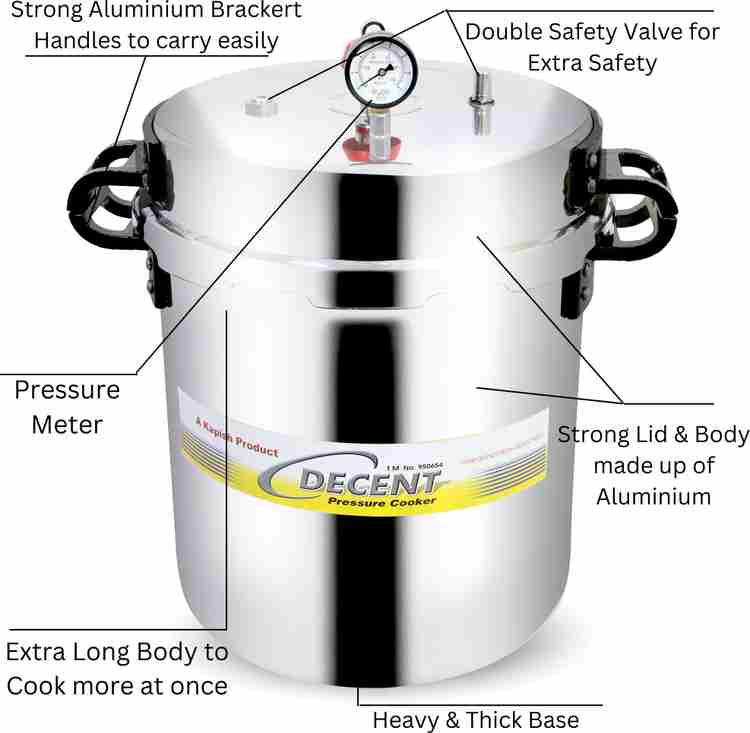 Decent Jumbo Aluminium 40 L Outer Lid Pressure Cooker Price in India Buy Decent Jumbo Aluminium 40 L Outer Lid Pressure Cooker online at Flipkart