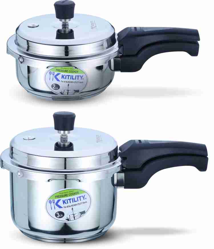 KITILITY 3 L 2 L Inner Lid Induction Bottom Pressure Cooker Price in India Buy KITILITY 3 L 2 L Inner Lid Induction Bottom Pressure Cooker online at Flipkart