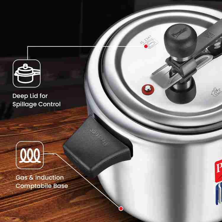 Prestige Triply Svachh Spillage Control Inner Lid 5 L Inner Lid Induction Bottom Pressure Cooker Price in India Buy Prestige Triply Svachh Spillage Control Inner Lid 5 L Inner Lid Induction