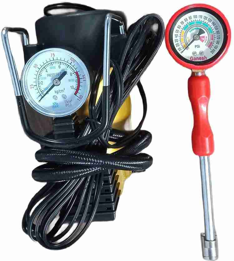 Pride Air Pump Metal 12V Tyre Inflator 150 PSI with Tire Pressure Rod Gauge  200Psi Tubeless Tyre Puncture Repair Kit Price in India - Buy Pride Air  Pump Metal 12V Tyre Inflator