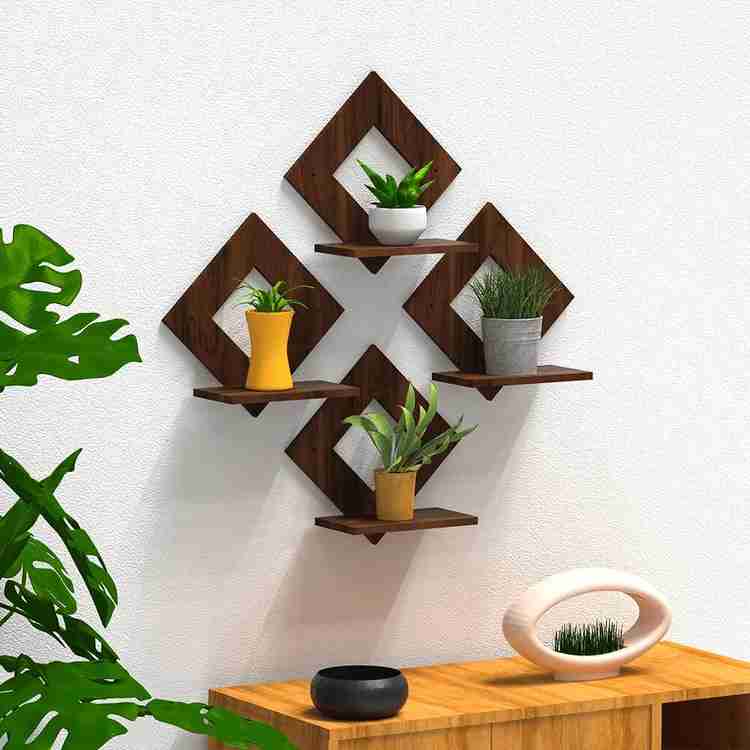 CRAFTSCORNER WALL SHELVES SQUARE SHAPE WALL PLANTER INSTAGRAM REEL VIRAL WOODEN PLANTER Wooden Wall Shelf