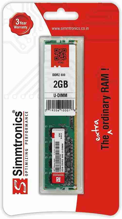 simtronics PC 6400 DDR2 2 GB Single Channel PC Simmtronics 2 Gb Dddr 2 800 Mhz Pc 6400 For Desktop simtronics Flipkart