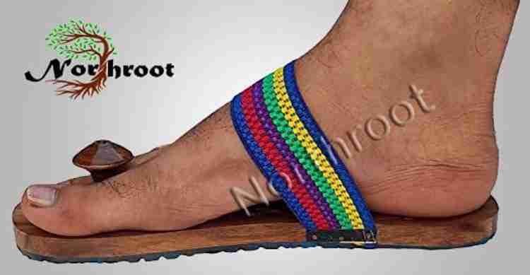 National Handicraft Khadau Slippers With Rubber Straps For Men