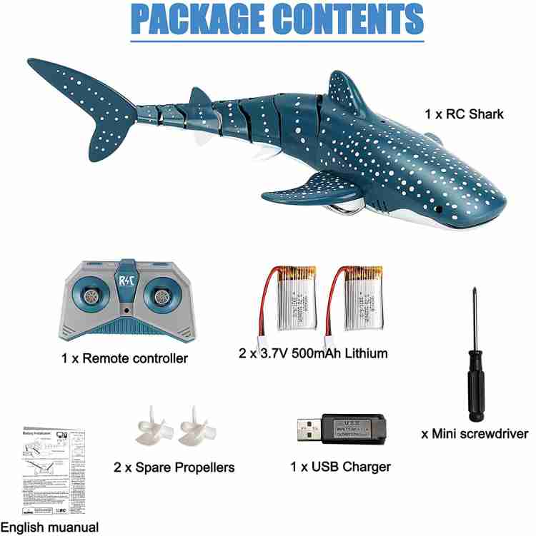 वाइज़वॉकर Remote Control Shark Toy 1:18 Scale 2.4G High