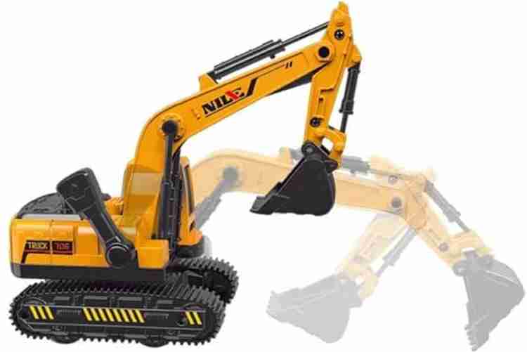 SR Toys Excavator Jcb Crane Toys Vehicles for Kids Yellow
