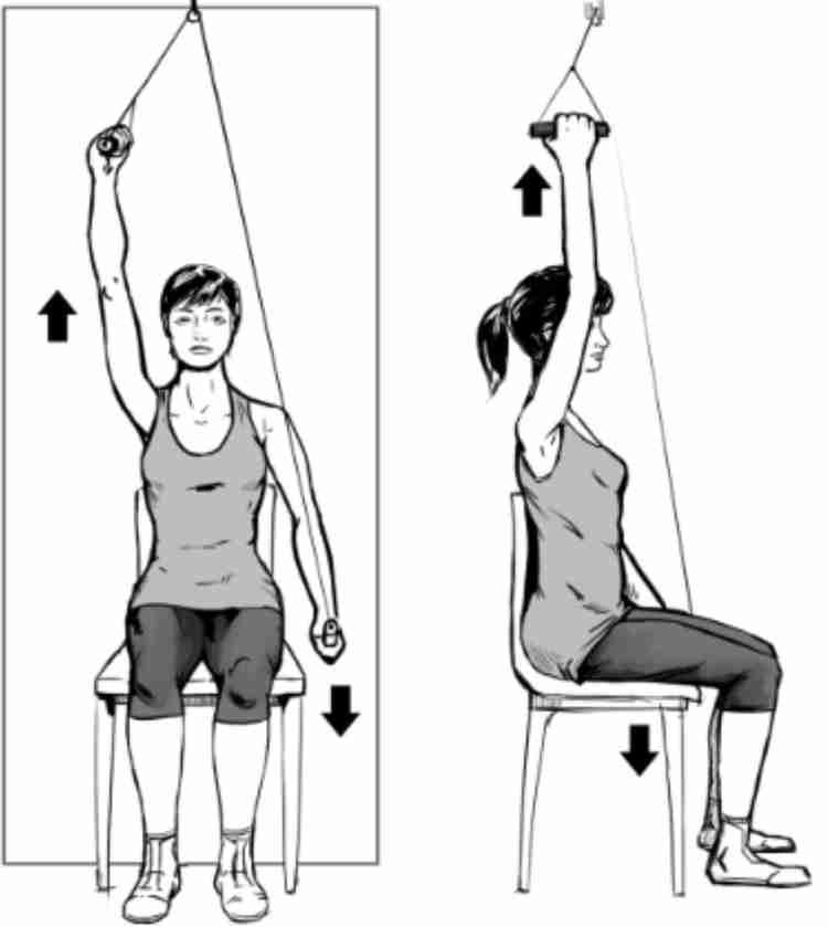 Rope pulley shoulder exercises clearance