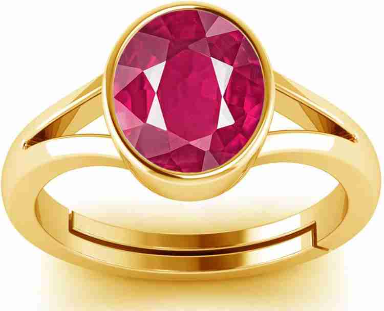 DINJEWEL 8.25 Carat Natural Ruby Manik Birthstone Astrology Rashi Ratan Ring Men Women Metal Gold Plated Ring Price in India Buy DINJEWEL 8.25 Carat Natural Ruby Manik Birthstone Astrology Rashi