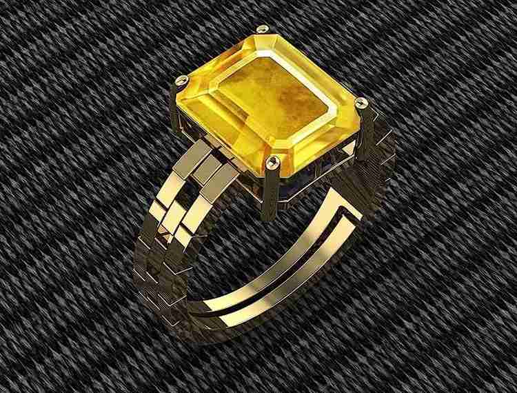MSPR 8.25 Ratti Pukhraj Stone Original Certified Yellow Sapphire Gemstone Ring Brass Ring Price in India Buy MSPR 8.25 Ratti Pukhraj Stone Original Certified Yellow Sapphire Gemstone Ring Brass Ring O...